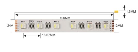 Strip Led RGBW da 12 mm - 1 mt - immagine 2